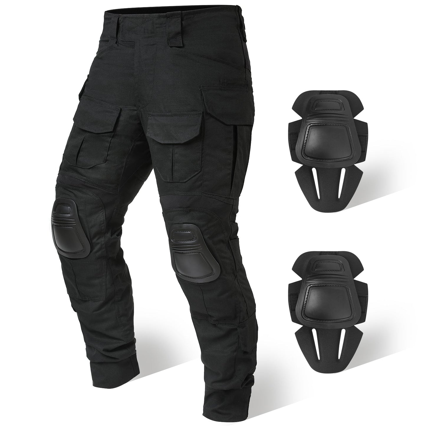 G3 Combat Trousers with Knee Pads Rip-Stop Tactical Trousers Black