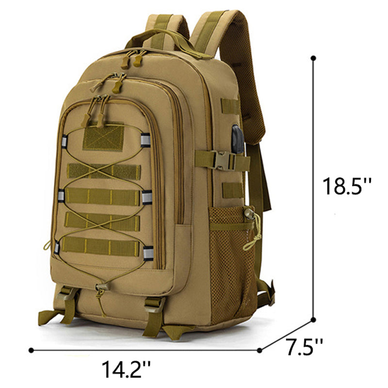35L USB Charging Port Tactical Backpack with Headphone Interface