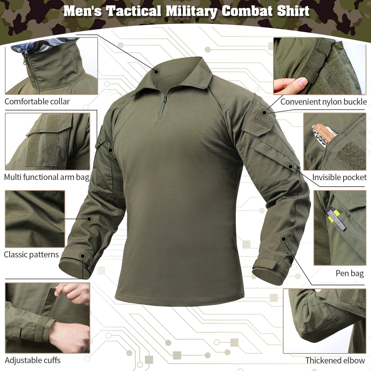 G3 Pro Rapid Assault Combat Shirt With Pockets Camouflage