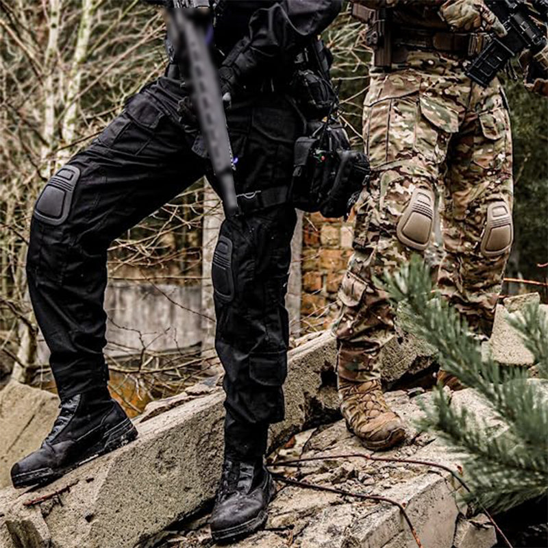 G3 Combat Trousers with Knee Pads Rip-Stop Tactical Trousers Black