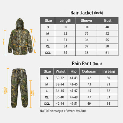 TWS Hunting Rain Suit - Men's Waterproof & Lightweight Rain Coat