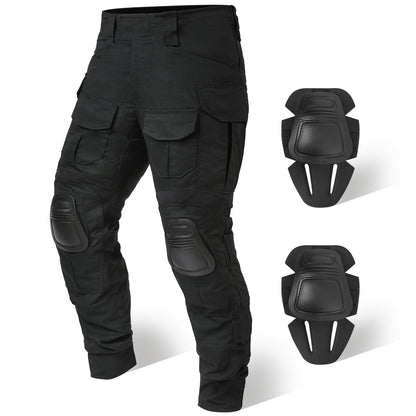 G3 Combat Trousers with Knee Pads Rip-Stop Tactical Trousers Black