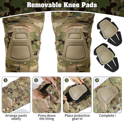 G3 Combat Trousers with Knee Pads Rip-Stop Tactical Trousers Camouflage