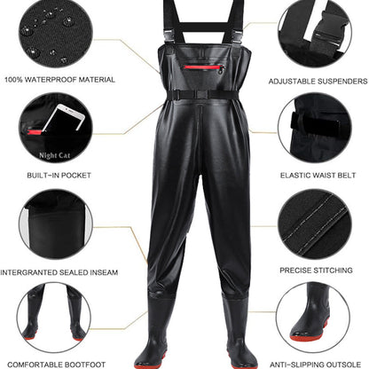 TWS Chest Waders with Boots – Waterproof Fishing & Hunting Waders for Men & Women, Durable 2-Ply Nylon/PVC Chest Waders for Outdoor Use
