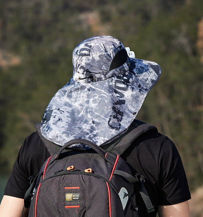 USB Charging Powered Fan Hat UPF 50+ Protection Fishing Cap with Sun Protection Face Mask